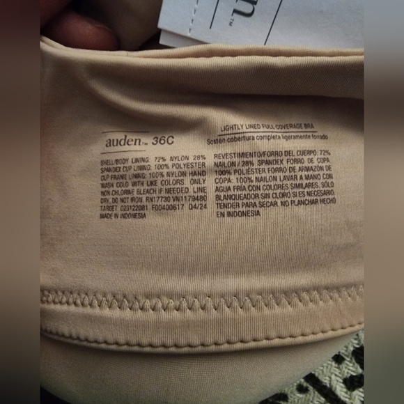 Auden Smooth Lightly Lined Comfort Wire Full Coverage Bra Adjustable Straps 36 C - Picture 5 of 8